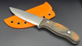 Camp Knife — Nitro-V / Tiger G10 / Carbon Fiber Orange Kydex